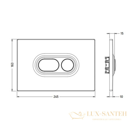 клавиша смыва artceram atelier 702.000.17, черный матовый