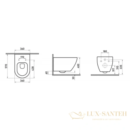 комплект: подвесной унитаз berges mascon 043216 + система инсталляции berges novum l3, белый, клавиша хром