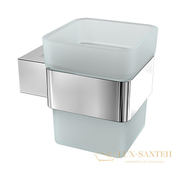стакан для зубных щёток lemark smooth line 9731013 с держателем, хром