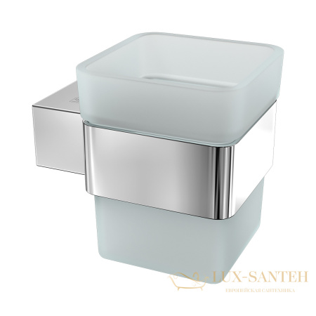 стакан для зубных щёток lemark smooth line 9731013 с держателем, хром