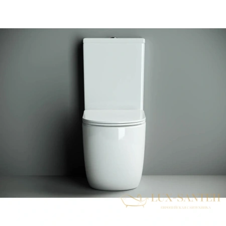 унитаз-компакт безободковый ceramica nova metropol cn4001 с сиденьем микролифт, белый