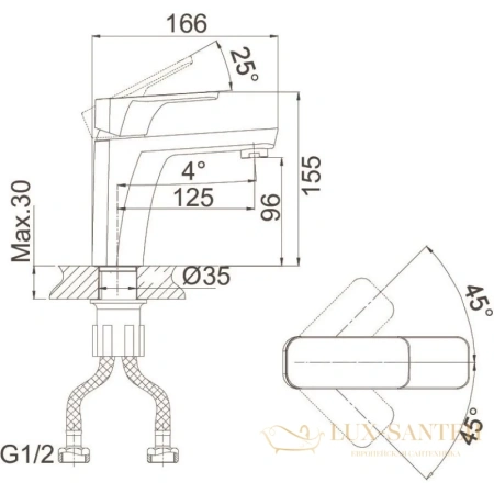 смеситель для раковины d&k berlin.steinbeis da1432116, хром/белый
