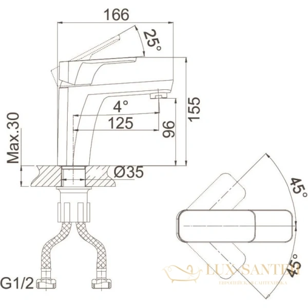 смеситель для раковины d&k berlin.steinbeis da1432116, хром/белый