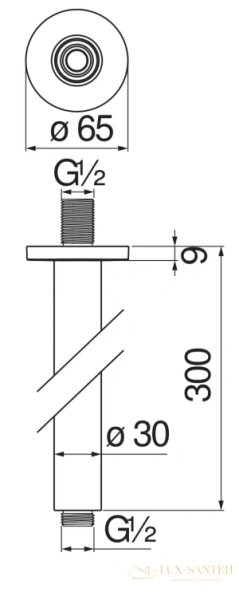 кронштейн для душа nobili rubinetterie, ad138/64bm velvet black матовый, цвет черный