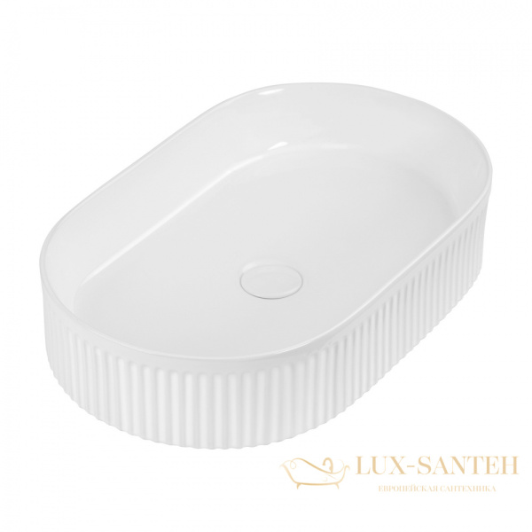 раковина накладная abber bequem ac2116mw, 57,5х36 см, белый матовый