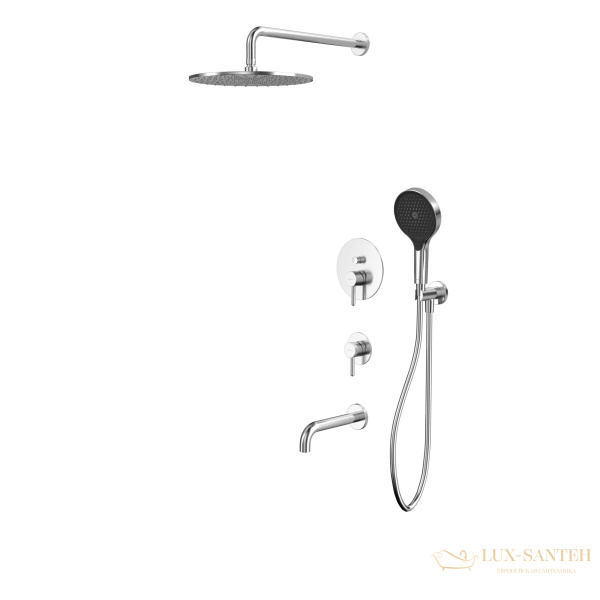 душевая система для ванны скрытого монтажа whitecross y, yset07topnib, никель брашированный