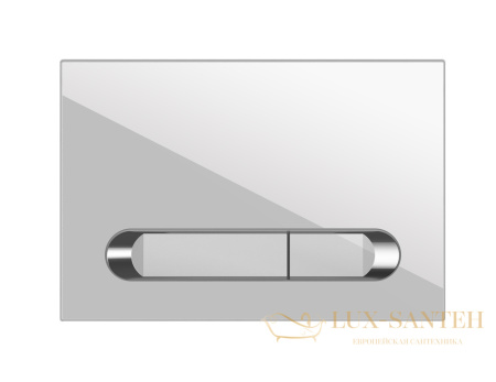 кнопка cersanit estetica пластик белый с рамкой хром, 64111, белый