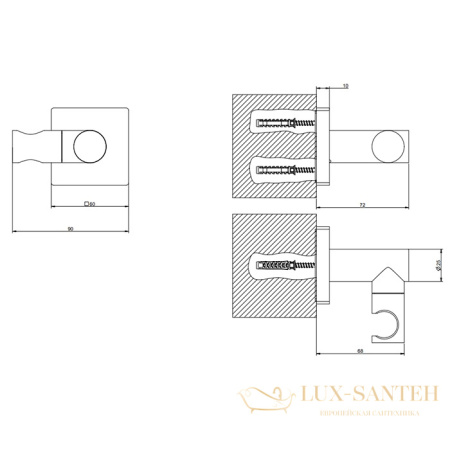 держатель для ручного душа gessi rilievo 59160.030, copper pvd