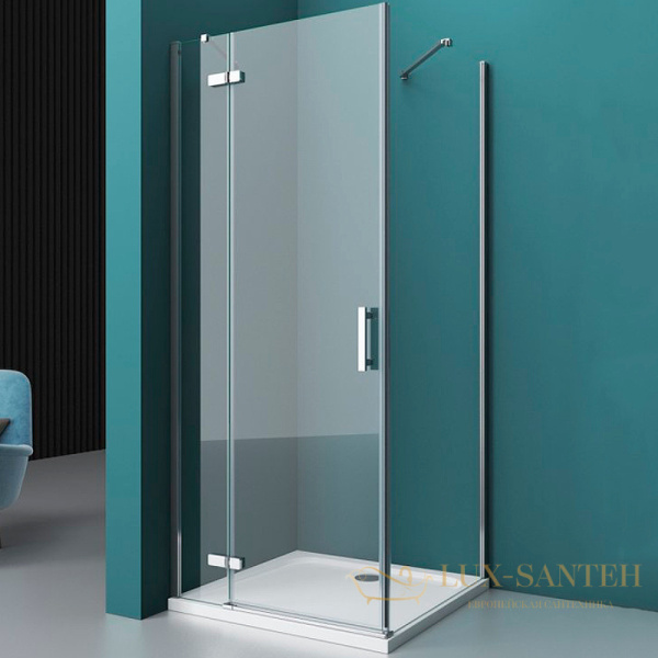 душевой уголок belbagno kraft kraft-a-12-100-c-cr-l 100х100 см профиль хром, стекло прозрачное
