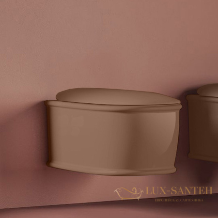 сидение artceram azuley aza001 40 71 для унитаза с крышкой, светло-коричневый мат