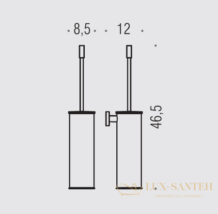 ерш colombo design plus w4962.gm настенный, графит шлифованный