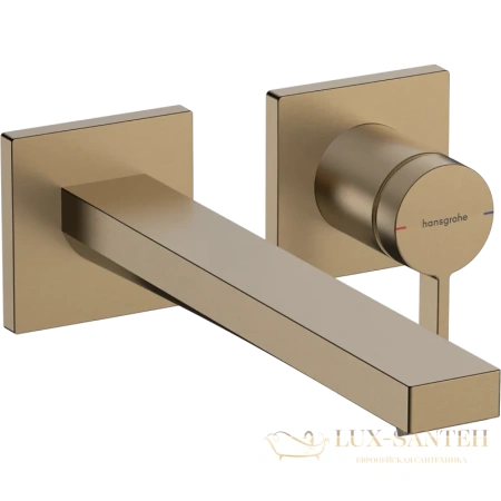 смеситель для раковины встраиваемый hansgrohe tecturis e coolstart ecosmart 73051140, с выпуском, бронза шлифованная