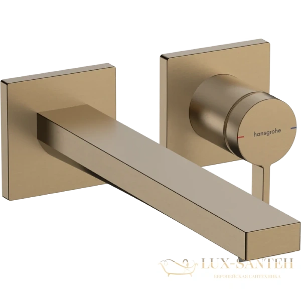 смеситель для раковины встраиваемый hansgrohe tecturis e coolstart ecosmart 73051140, с выпуском, бронза шлифованная