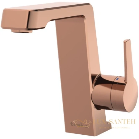 смеситель для раковины teska thetis e5209 без донного клапана, розовое золото