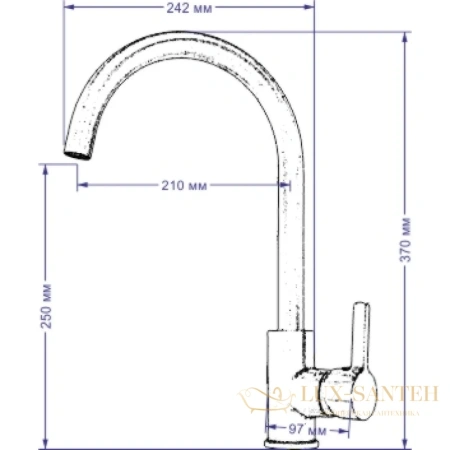 смеситель seaman barcelone ssl-5815-mist для кухни, никель