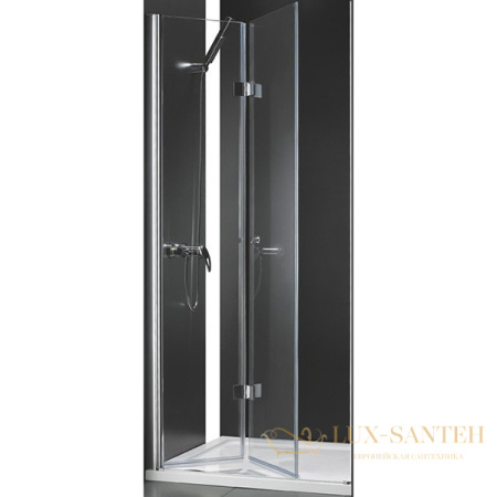 душевая дверь в нишу cezares elena elena-w-bs-13-90+45/45-c-cr 173 см профиль хром, стекло прозрачное