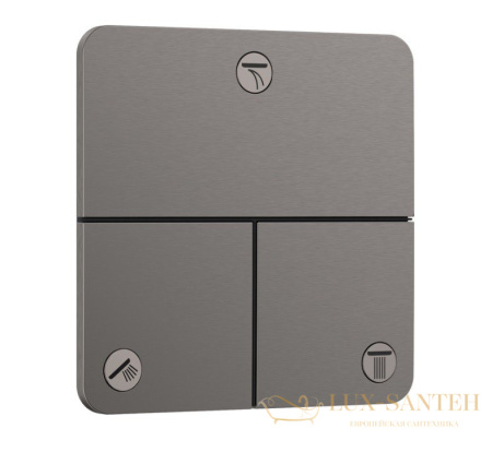 переключатель потоков hansgrohe showerselect comfort q 15587340, на 3 выхода, черный хром шлифованный