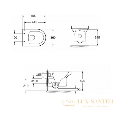 комплект jacob delafon elite e21743ru-bl, унитаз, инсталляция, сиденье микролифт, панель смыва, черный матовый