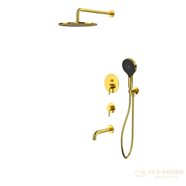 душевая система для ванны скрытого монтажа whitecross y, yset07topgl, золото