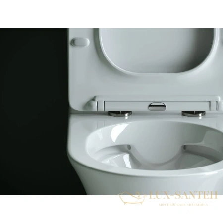 унитаз-компакт безободковый ceramica nova star cn1904 с сиденьем микролифт, белый