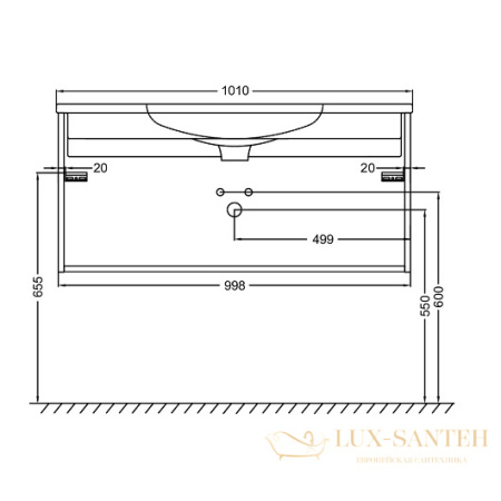 тумба под раковину jacob delafon madeleine eb1318-j5 1030х492 мм, белый глянцевый лак 