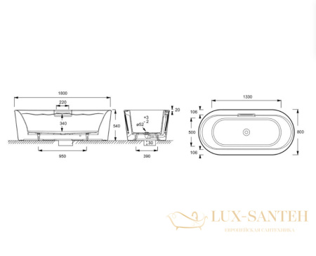 чугунная ванна jacob delafon volute e6d038-00 180*80 см, белый