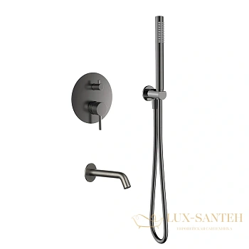 душевая система встраиваемая для ванны aquame aqm8406gm, оружейная сталь брашированная