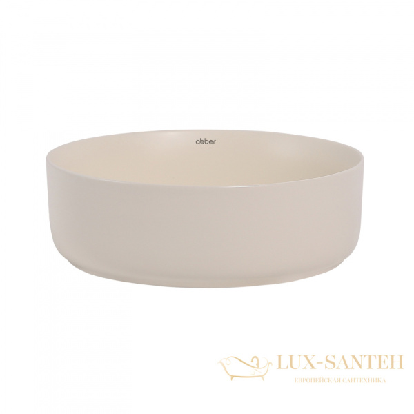 раковина накладная abber bequem ac2108mbe, 36х36 см, светло-бежевый матовый