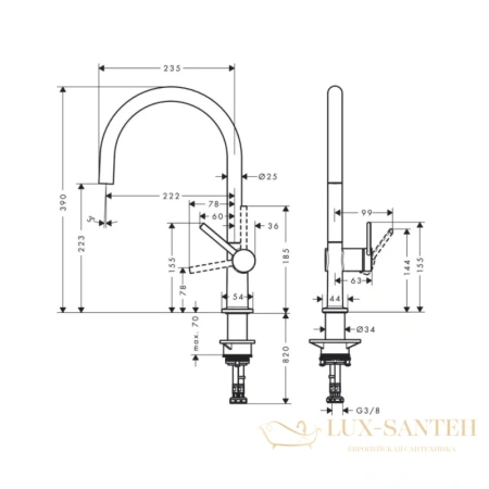 смеситель для кухни hansgrohe talis m54 220 72804800