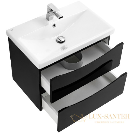 тумба под раковину belbagno marino-cer marino-cer-700-2c-so-nl-p 70 см подвесная, nero lucido