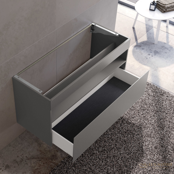 тумба под умывальник keuco stageline, 32882290000, 1200x625x490 мм, к/ф: инокс матовый (лак матовый)/инокс матовый (стекло)