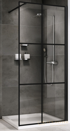 душевая перегородка abber immer offen ag62120b, цвет черный