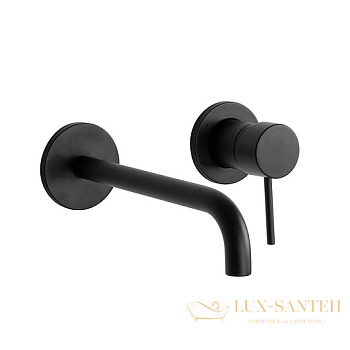 cмеситель для раковины  встраиваемый fima carlo frattini spillo up f3051wlx9ns, излив 20 см, внешняя часть, черный матовый