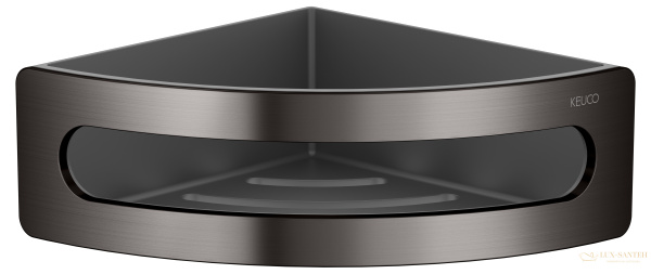 полка для душа угловая keuco elegance 11657350001, с пластиковой вставкой, титан чёрный шлифованный/антрацит