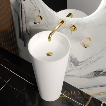 раковина напольная  whitecross air, 0738.040040.200, d40,5 см, искусственный камень, белый матовый