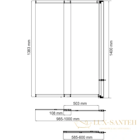 шторка wasserkraft main 41s02-100r matt glass для ванны 100 см 