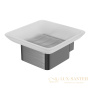 мыльница lemark smooth line 9746018 с держателем, графит