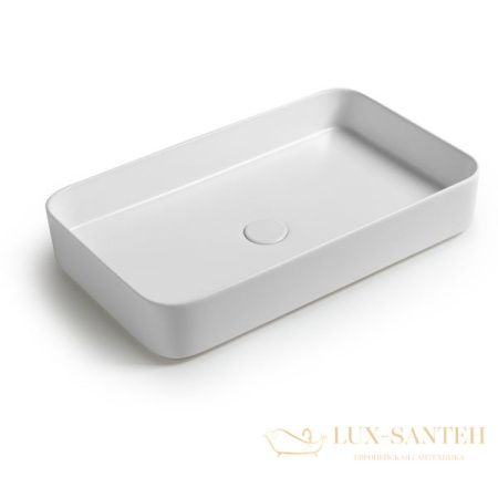 раковина прямоугольная white ceramic blade w0517bd накладная 65x40x11,5 см, синий матовый