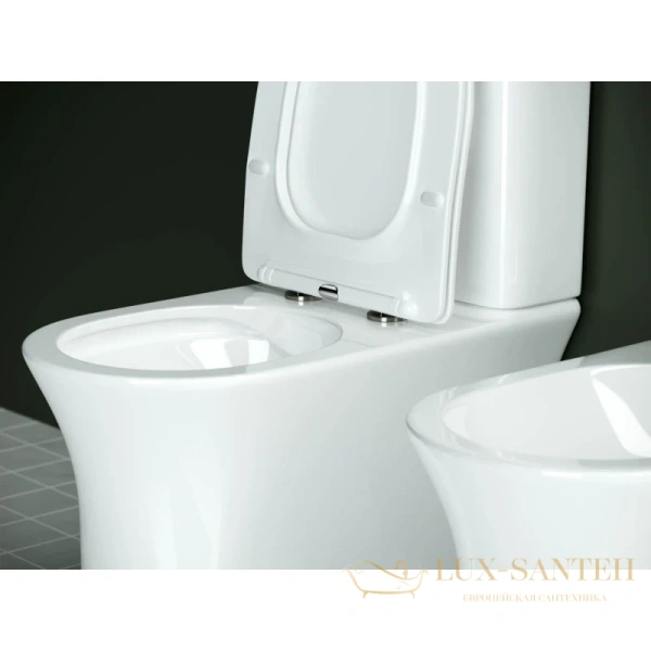 чаша напольного безободкового унитаза ceramica nova star cn1904-b с сиденьем микролифт, белый