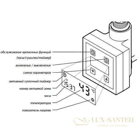 комплект блок управления ktx 3 ms черный (под скрытую проводку)