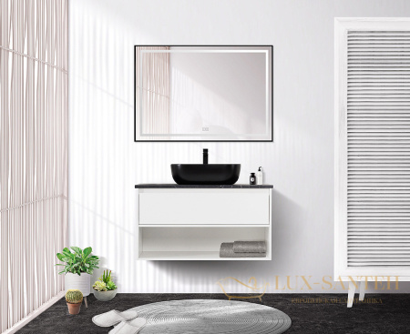 тумба под раковину belbagno kraft kraft-900-1c-so-bo 90 см подвесная, bianco opaco