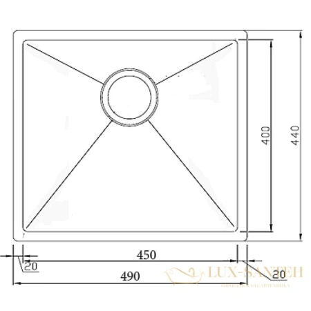 кухонная мойка seaman eco marino sme-490.a, нержавеющая сталь