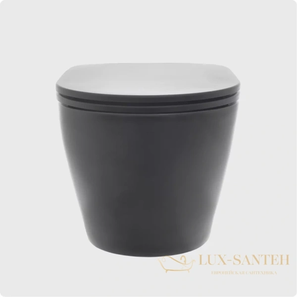 унитаз подвесной безободковый aquame aqm2002mb, с быстросъемным сиденьем softclose, черный матовый