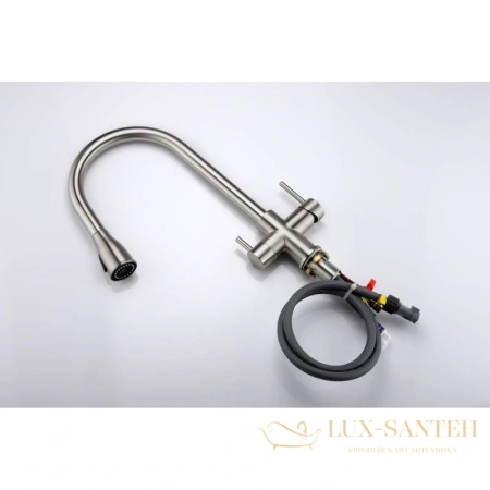 смеситель paulmark lange la214212-ni для кухни с подключением к фильтру, никель