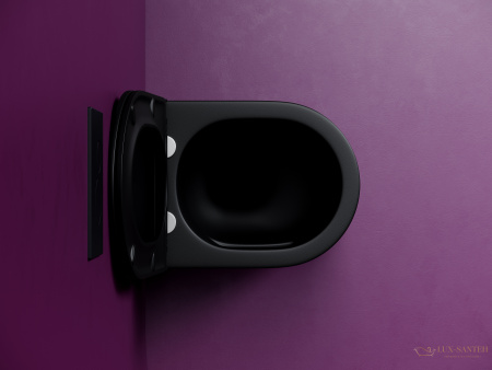 унитаз подвесной ceramica nova ulma, cn4006tmb, смыв торнадо, безободковый, с сиденьем микролифт, черный матовый