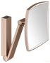 косметическое зеркало keuco ilook_move 17613299004, с кнопочным выключателем, x 5 кратное увеличение, дневной свет, золото красное шлифованное 