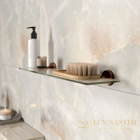 полка стеклянная wasserkraft asphe k-77724 53 см, розовое золото