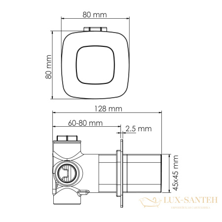 смеситель для ванны встраиваемый wasserkraft naab a8651.312.314.326.087.103, хром