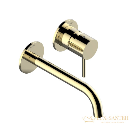 смеситель для раковины встраиваемый, bossini teo z00730.021, без донного клапана, внешняя часть,  золото
