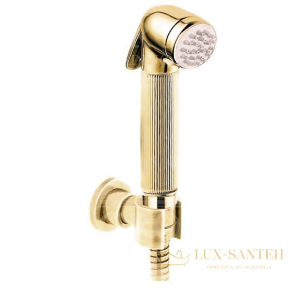 nicolazzi doccia, 5523og, гигиенический душ, шланг 100см. гибкий. с поддержкой, цвет raw brass "живой цвет"